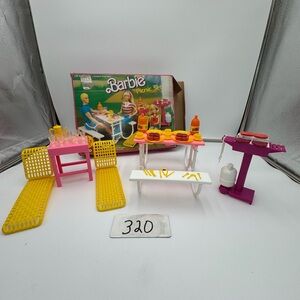 Vintage Barbie Picnic Set Mattel Table Chairs Grill Food Accessories Lot